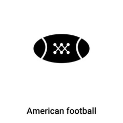 American football icon vector isolated on white background, logo concept of American football sign on transparent background, black filled symbol