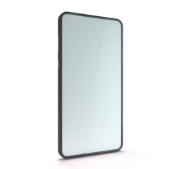 Black smartphone mockup on white background. 3D