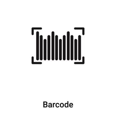 Barcode icon vector isolated on white background, logo concept of Barcode sign on transparent background, black filled symbol