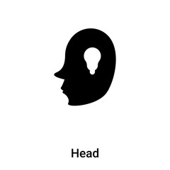 Head icon vector isolated on white background, logo concept of Head sign on transparent background, black filled symbol