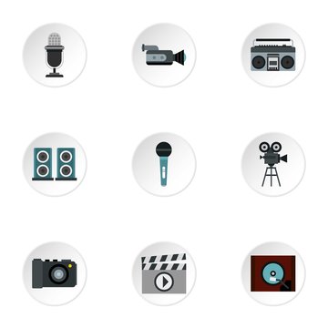 Electronic equipment icons set. Flat illustration of 9 electronic equipment vector icons for web