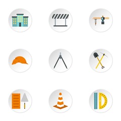Repair tools icons set. Flat illustration of 9 repair tools vector icons for web