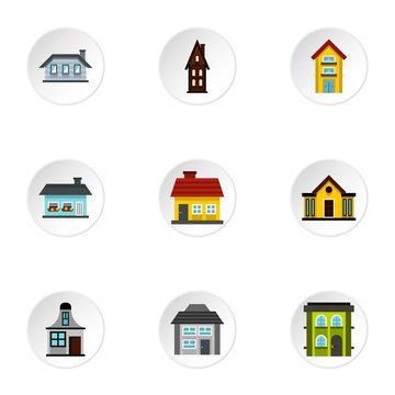 Dwelling icons set. Flat illustration of 9 dwelling vector icons for web