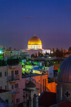 Dome of the Rock  at Night, Jerusalem, Israel