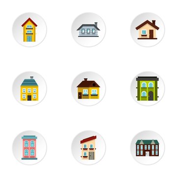 Habitation icons set. Flat illustration of 9 habitation vector icons for web