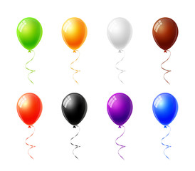 Colorful balloons set isolated on white background vector