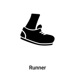 Runner icon vector isolated on white background, logo concept of Runner sign on transparent background, black filled symbol
