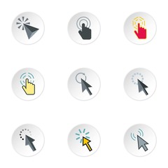 Cursor icons set. Flat illustration of 9 cursor vector icons for web