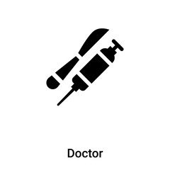 Doctor icon vector isolated on white background, logo concept of Doctor sign on transparent background, black filled symbol