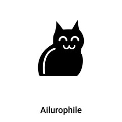 Ailurophile icon vector isolated on white background, logo concept of Ailurophile sign on transparent background, black filled symbol
