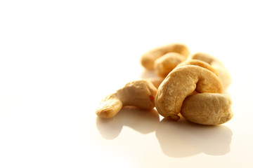 Cashew nut on white background