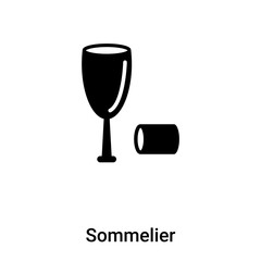 Sommelier icon vector isolated on white background, logo concept of Sommelier sign on transparent background, black filled symbol