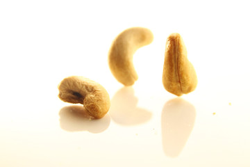 Cashew nut on white background