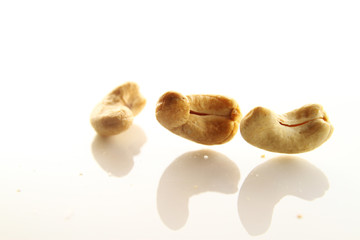 Cashew nut on white background