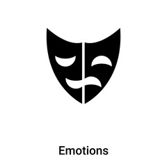 Emotions icon vector isolated on white background, logo concept of Emotions sign on transparent background, black filled symbol