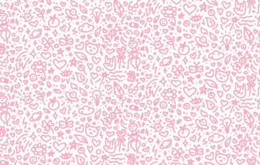 Cute doodle seamless background