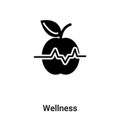 Wellness icon vector isolated on white background, logo concept of Wellness sign on transparent background, black filled symbol