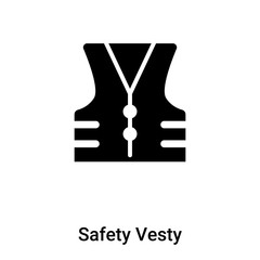Safety Vesty icon vector isolated on white background, logo concept of Safety Vesty sign on transparent background, black filled symbol