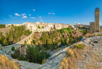 Gravina in Puglia (Italy) - The suggestive old city in stone like Matera, in province of Bari, Apulia region. Here a view of the historic center.