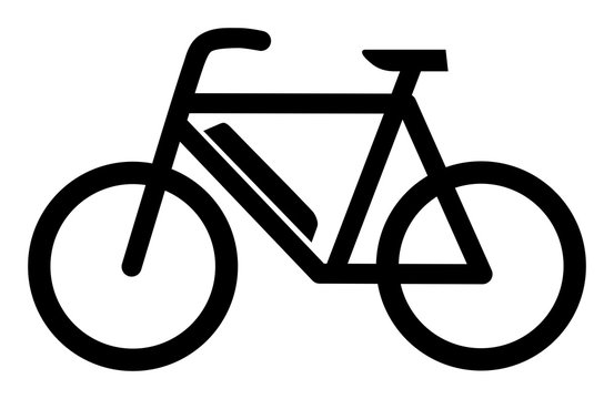 e-Bike Symbol b/w with battery