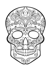 sugar skull, coloring page