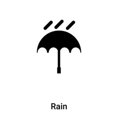 Rain icon vector isolated on white background, logo concept of Rain sign on transparent background, black filled symbol