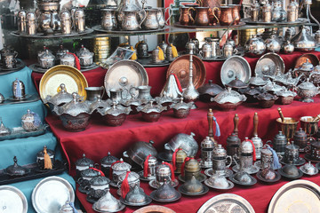 Traditional objects in bazaar in istanbul turkey / сувениры турция