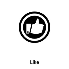 Like icon vector isolated on white background, logo concept of Like sign on transparent background, black filled symbol