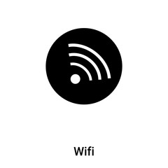 Wifi icon vector isolated on white background, logo concept of Wifi sign on transparent background, black filled symbol