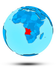 Obraz premium Angola on blue political globe