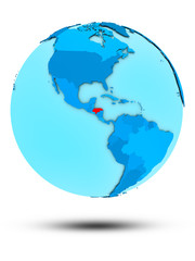 Honduras on blue political globe