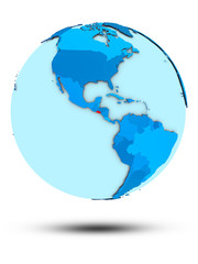El Salvador on blue political globe