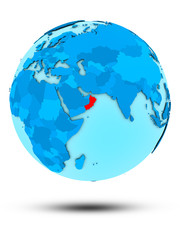 Oman on blue political globe