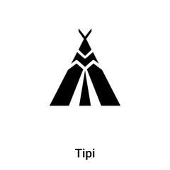 Tipi icon vector isolated on white background, logo concept of Tipi sign on transparent background, black filled symbol