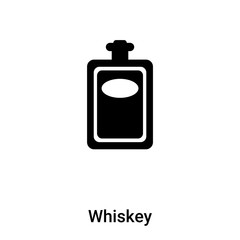 Whiskey icon vector isolated on white background, logo concept of Whiskey sign on transparent background, black filled symbol