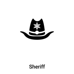 Sheriff icon vector isolated on white background, logo concept of Sheriff sign on transparent background, black filled symbol