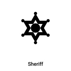 Sheriff icon vector isolated on white background, logo concept of Sheriff sign on transparent background, black filled symbol