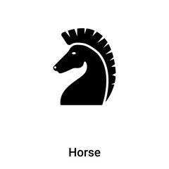 Horse icon vector isolated on white background, logo concept of Horse sign on transparent background, black filled symbol
