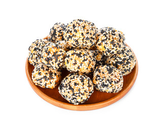 Taro Sesame Puff on white background