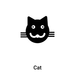 Cat icon vector isolated on white background, logo concept of Cat sign on transparent background, black filled symbol