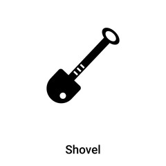 Shovel icon vector isolated on white background, logo concept of Shovel sign on transparent background, black filled symbol