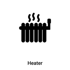 Heater icon vector isolated on white background, logo concept of Heater sign on transparent background, black filled symbol