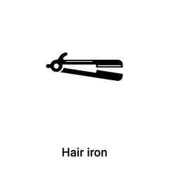 Hair iron icon  vector isolated on white background, logo concept of Hair iron  sign on transparent background, black filled symbol