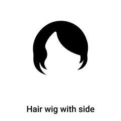 Hair wig with side icon  vector isolated on white background, logo concept of Hair wig with side  sign on transparent background, black filled symbol