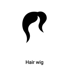 Hair wig icon  vector isolated on white background, logo concept of Hair wig  sign on transparent background, black filled symbol