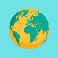 Earth icon. Flat illustration of earth vector icon for web design