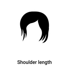 Shoulder length icon  vector isolated on white background, logo concept of Shoulder length  sign on transparent background, black filled symbol