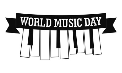 Fototapeta premium Music day piano key icon. Simple illustration of music day piano key vector icon for web design isolated on white background