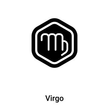 Virgo icon vector isolated on white background, logo concept of Virgo sign on transparent background, black filled symbol