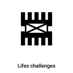 Fototapeta na wymiar Lifes challenges icon vector isolated on white background, logo concept of Lifes challenges sign on transparent background, black filled symbol